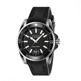 Gucci Men’s Swiss Made Quartz Black Silicone Strap Black Dial 45mm Watch YA136204