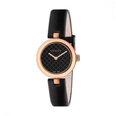 Gucci Women’s Swiss Made Quartz Black Leather Strap Black Dial 27mm Watch YA141501