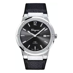 Ferragamo Men’s Swiss Made Quartz Black Hybrid Strap Black Dial 42mm Watch SFDT00619
