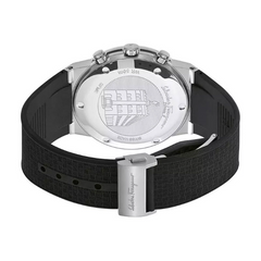 Ferragamo Men’s Swiss Made Quartz Black Silicone Strap Black Dial 41mm Watch SFME00121
