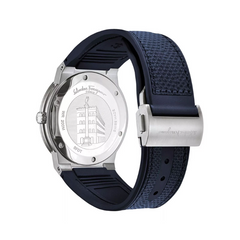 Ferragamo Men’s Swiss Made Quartz Blue Hybrid Strap Blue Dial 41mm Watch SFDT00719