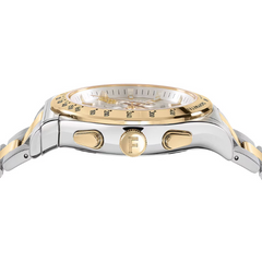 Ferragamo Men’s Swiss Made Quartz Two Tone Stainless Steel Silver Dial 42mm Watch SFKZ00523