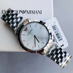 Emporio Armani Men’s Stainless Steel Silver Dial 40mm Watch AR2484