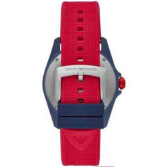 Emporio Armani Men’s Quartz Silicone Strap Red Dial 44mm Watch AR11219