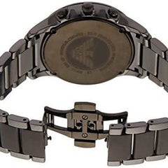 Emporio Armani Men’s Chronograph Quartz Stainless Steel Black Dial 43mm Watch AR1452