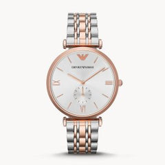 Emporio Armani Men’s Quartz Two Tone Stainless Steel Silver Dial 40mm Watch AR1677