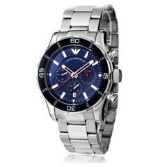 Emporio Armani Men’s Chronograph Stainless Steel Blue Dial 45mm Watch AR5933