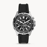 Fossil Men’s Chronograph Quartz Black Silicone Strap Black Dial 44mm Watch FS5624