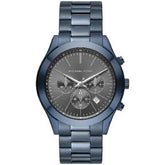 Michael Kors Men’s Quartz Blue Stainless Steel Grey Dial 44mm Watch MK8918