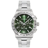 Ferragamo Men’s Swiss Made Quartz Silver Stainless Steel Green Dial 42mm Watch SFKZ00423
