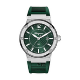 Ferragamo Men’s Swiss Made Quartz Green Silicone Strap Green Dial 44mm Watch SFHY02722