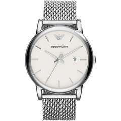 Emporio Armani Men’s Quartz Stainless Steel White Dial 41mm Watch AR1812
