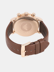 Emporio Armani Men’s Quartz Leather Strap Beige Dial 38mm Watch AR2074