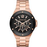 Michael Kors Men’s Quartz Rose Gold Stainless Steel Black Dial 45mm Watch MK89