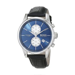 Hugo Boss Men’s Chronograph Leather Strap Blue Dial 41mm Watch 1513283