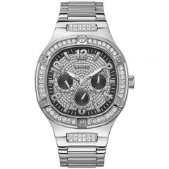 Guess Men’s Quartz Silver Stainless Steel Black Dial 46mm Watch GW0576G1