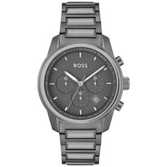 Hugo Boss Men’s Quartz Grey Stainless Steel Grey Dial 44mm Watch 1514005