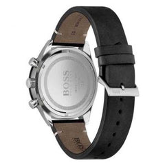 Hugo Boss Men’s Quartz Leather Strap Black Dial 44mm Watch 1513864