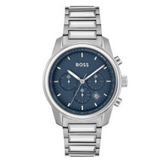Hugo Boss Men’s Quartz Silver Stainless Steel Blue Dial 44mm Watch 1514007