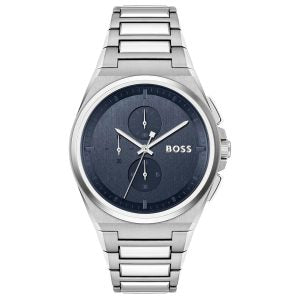 Hugo Boss Men’s Quartz Silver Stainless Steel Blue Dial 44mm Watch 1514048