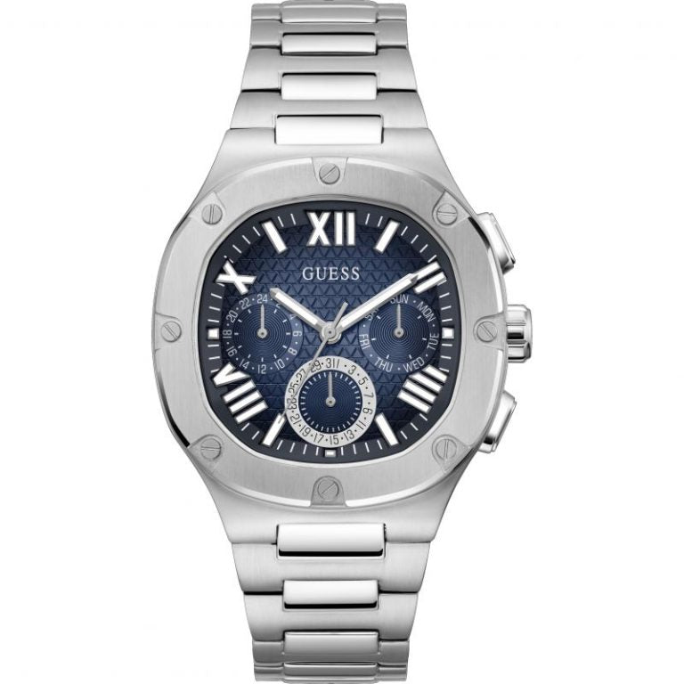 Guess Men’s Quartz Silver Stainless Steel Blue Dial 42mm Watch GW0572G1