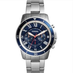 Fossil Men’s Chronograph Quartz Silver Stainless Steel Blue Dial 44mm Watch FS5238