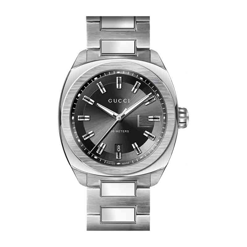 Gucci Men’s Swiss Made Quartz Stainless Steel Black Dial 40mm Watch YA142301