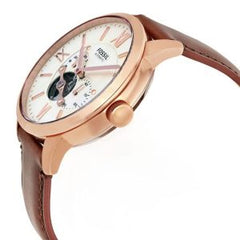 Fossil Men’s Automatic Leather Strap Beige Dial 44mm Watch ME3105