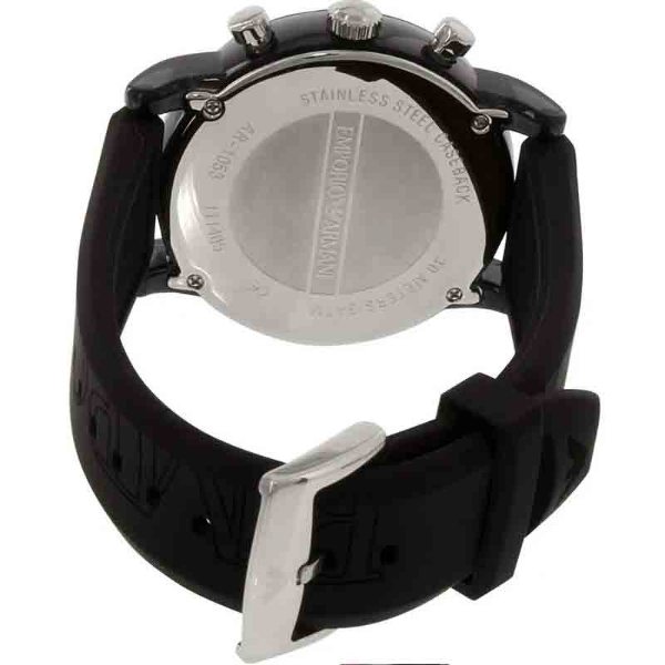 Emporio Armani Men’s Quartz Silicone Strap Black Dial 41mm Watch AR1053