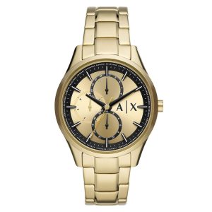 Armani Exchange Men’s Quartz Gold Stainless Steel Gold Dial 42mm Watch AX1866