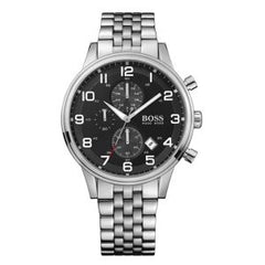 Hugo Boss Men’s Quartz Stainless Steel Black Dial 44mm Watch 1512446