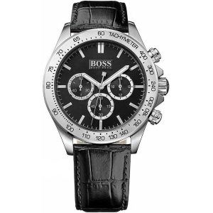 Hugo Boss Men’s Chronograph Quartz Black Leather Watch 1513178