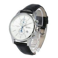 Hugo Boss Men’s Quartz Leather Strap White Dial 41mm Watch 1513282