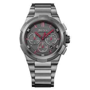 Hugo Boss Men’s Chronograph Quartz Stainless Steel Grey Dial 45mm Watch 1513361