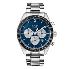 Hugo Boss Men’s Chronograph Quartz Stainless Steel Blue Dial 44mm Watch 1513630 Comes with Hugo Boss Packaging