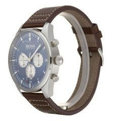Hugo Boss Men’s Quartz Lather Strap Blue Dial 44mm Watch 1513711