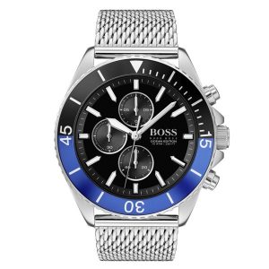 Hugo Boss Men’s Chronograph Quartz Stainless Steel Black Dial 48mm Watch 1513742