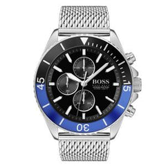 Hugo Boss Men’s Chronograph Quartz Stainless Steel Black Dial 48mm Watch 1513742