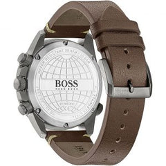 Hugo Boss Men’s Quartz Brown Leather Strap Blue Dial 45mm Watch 1513773