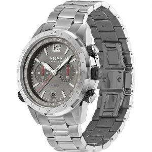 Hugo Boss Men’s Quartz Silver Stainless Steel Grey Dial 45mm Watch 1513774