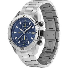 Hugo Boss Men’s Quartz Silver Stainless Steel Blue Dial 45mm Watch 1513775