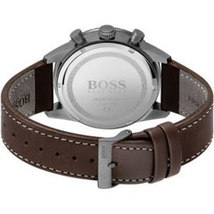 Hugo Boss Men’s Quartz Brown Leather Strap Blue Dial 44mm Watch 1513852