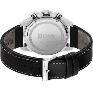 Hugo Boss Men’s Quartz Leather Strap Black Dial 44mm Watch 1513853