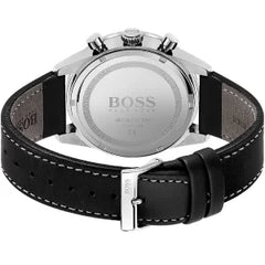 Hugo Boss Men’s Quartz Leather Strap Black Dial 44mm Watch 1513853