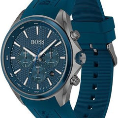 Hugo Boss Men’s Quartz Silicone Strap Blue Dial 46mm Watch 1513856