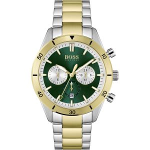 Hugo Boss Men’s Chronograph Quartz Stainless Steel Green Dial 44mm Watch 1513872