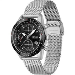 Hugo Boss Men’s Quartz Silver Stainless Steel Black Dial 44mm Watch 1513886