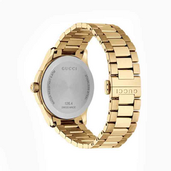 Gucci Unisex Swiss Made Quartz Stainless Steel Gold Dial 38mm Watch YA126461