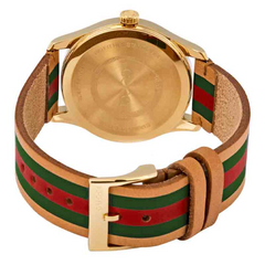Gucci Unisex Swiss Made Quartz Leather Strap Multi Dial 38mm Watch YA1264077