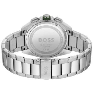Hugo Boss Men’s Quartz Silver Stainless Steel Green Dial 44mm Watch 1513951